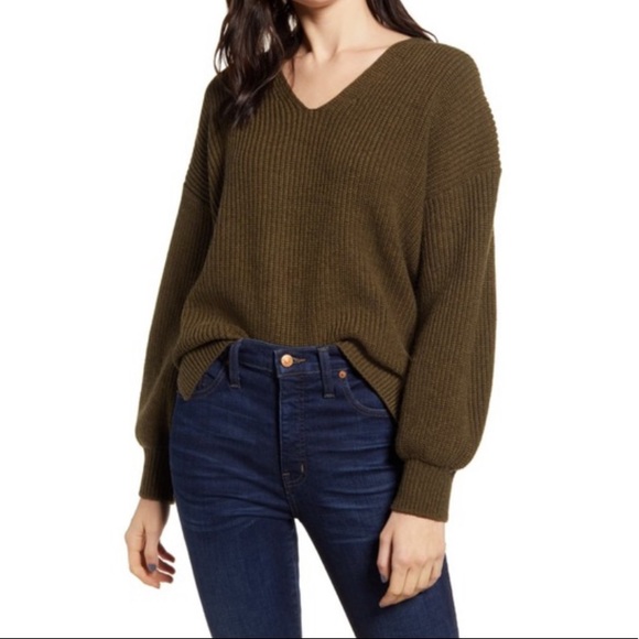 Madewell Sweaters - Madewell Olive Green Chunky Sweater L